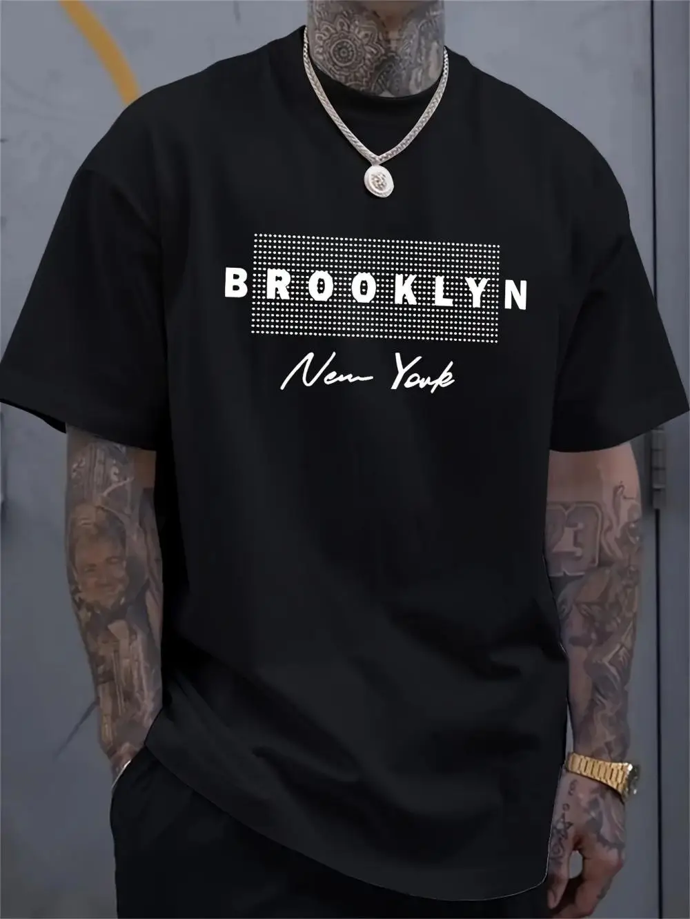 Street Fashion In New York - Men's New York Letter Printed T-shirt
