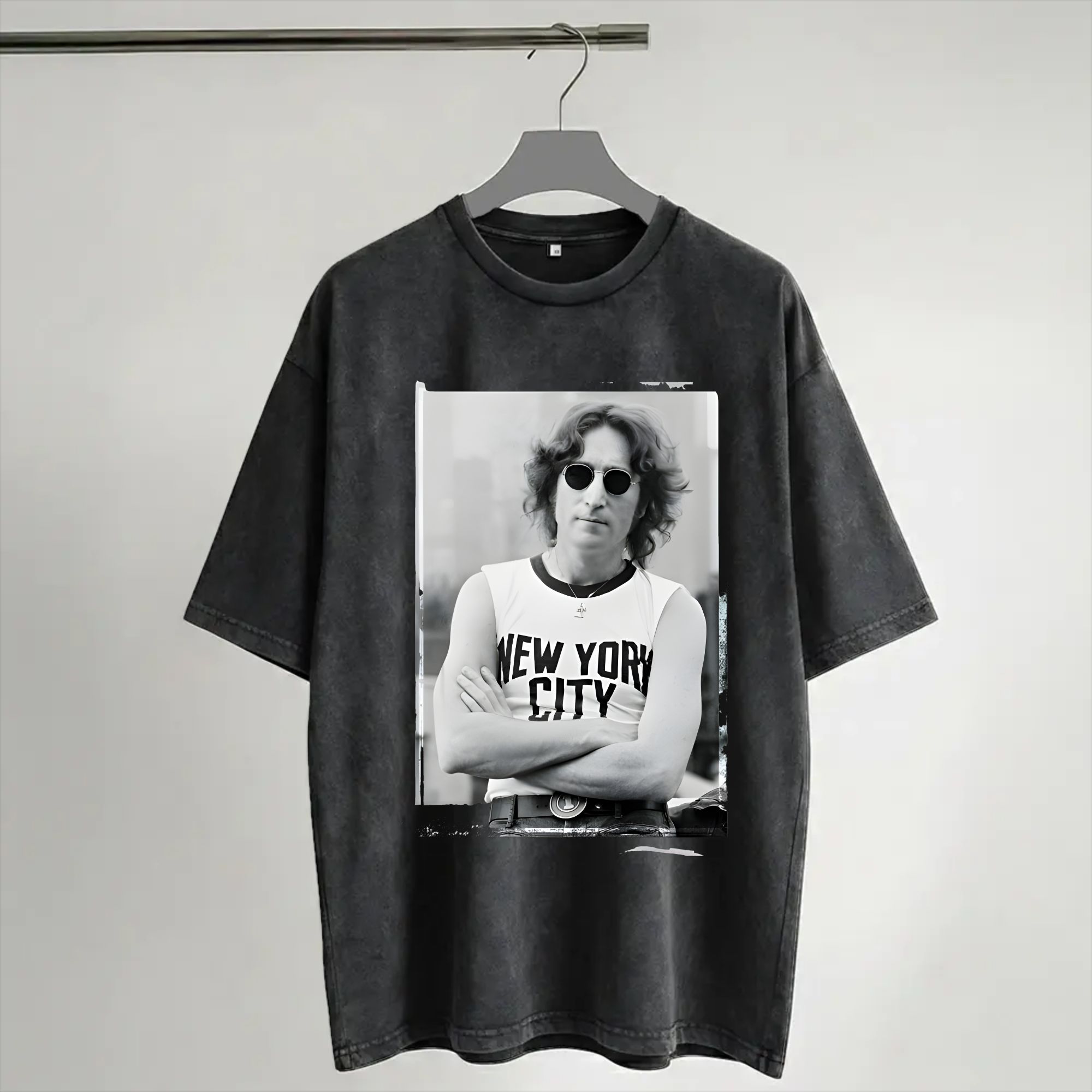 Street Fashion In New York - Harajuku Washed Shirt John Lennon 1972