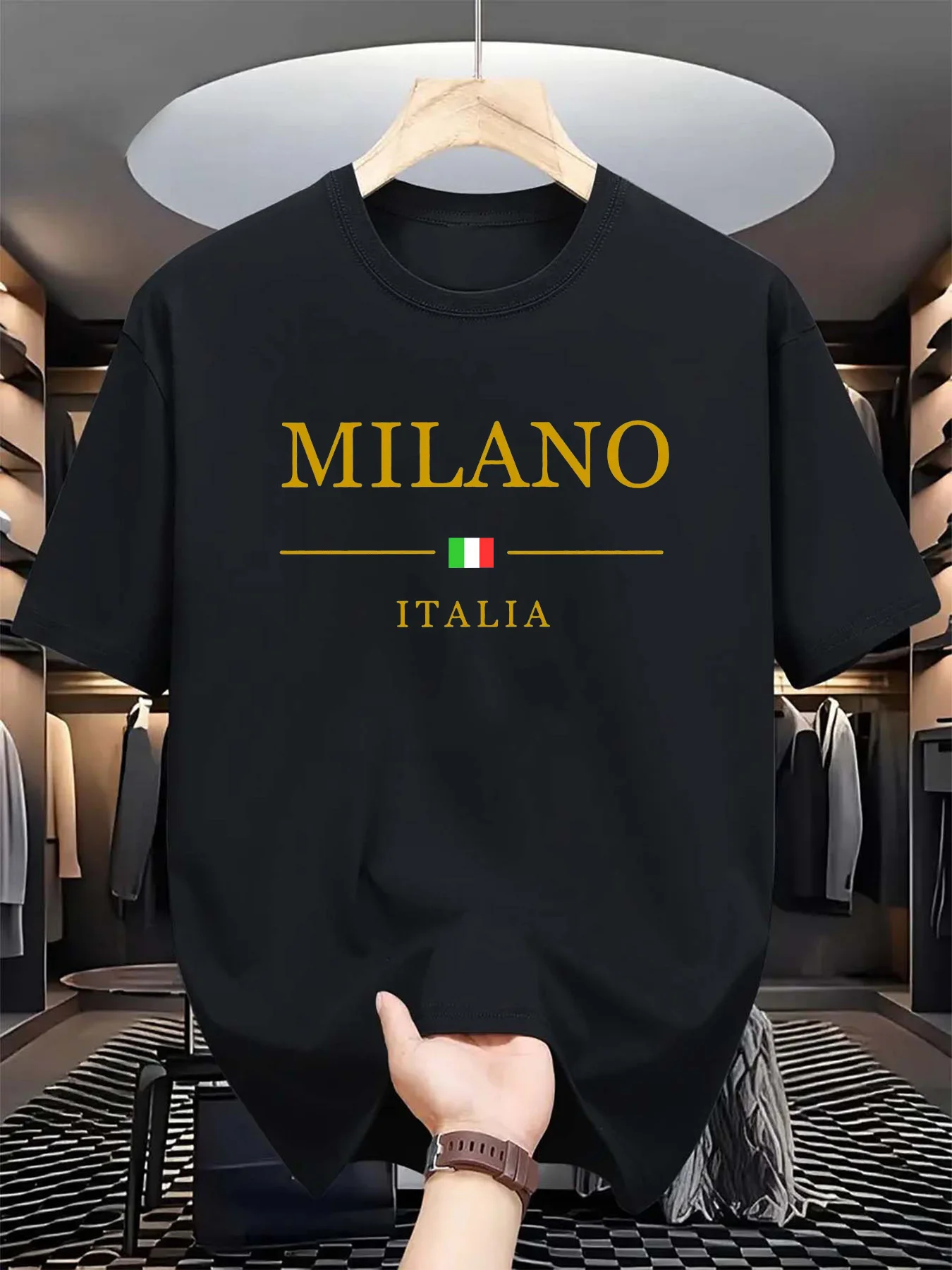 Street Fashion In Milan - Men's summer 3d printed T-shirt short-sleeved,