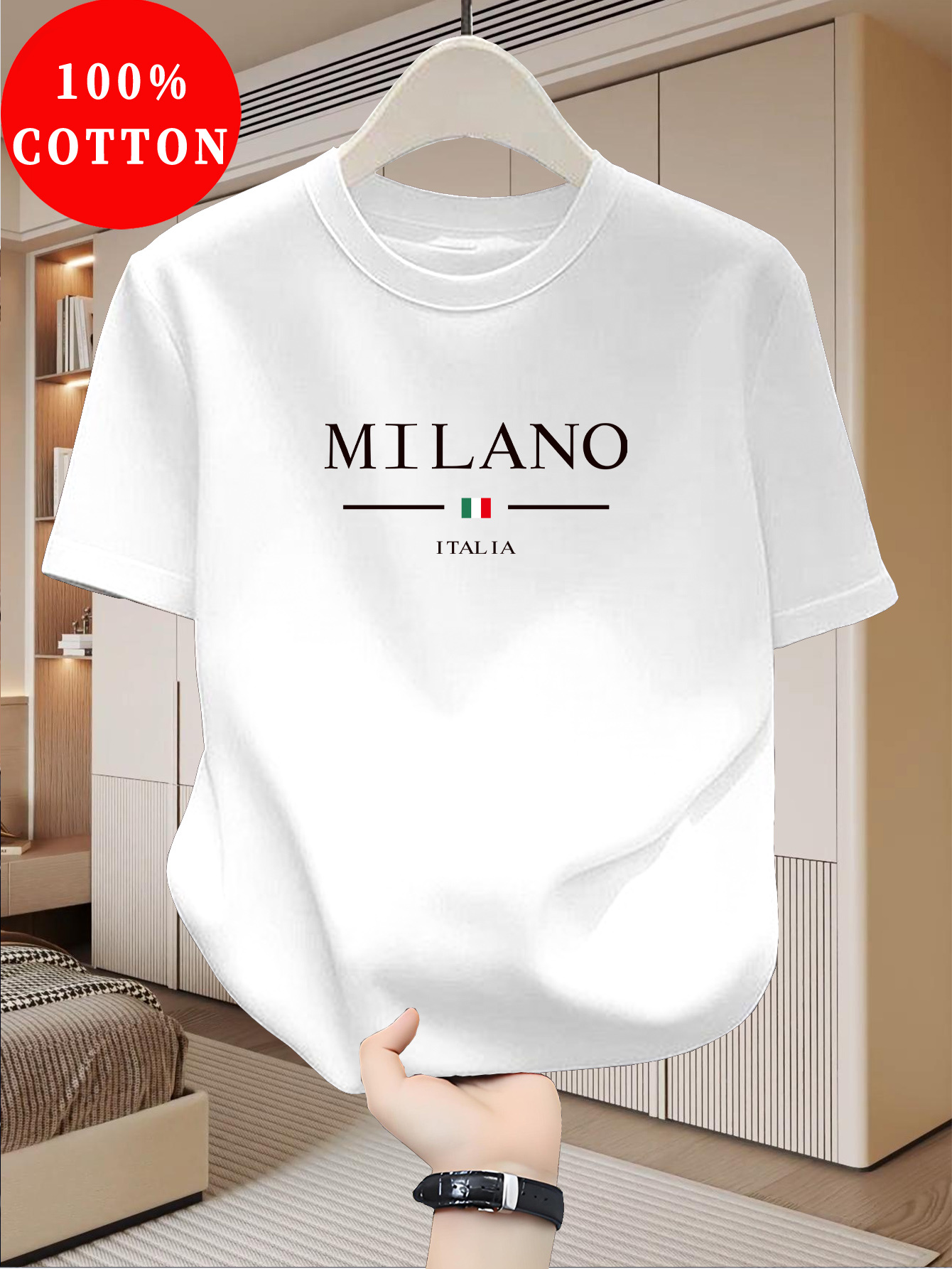 Street Fashion In Milan - Milan Pattern Printed Short Sleeved Casual