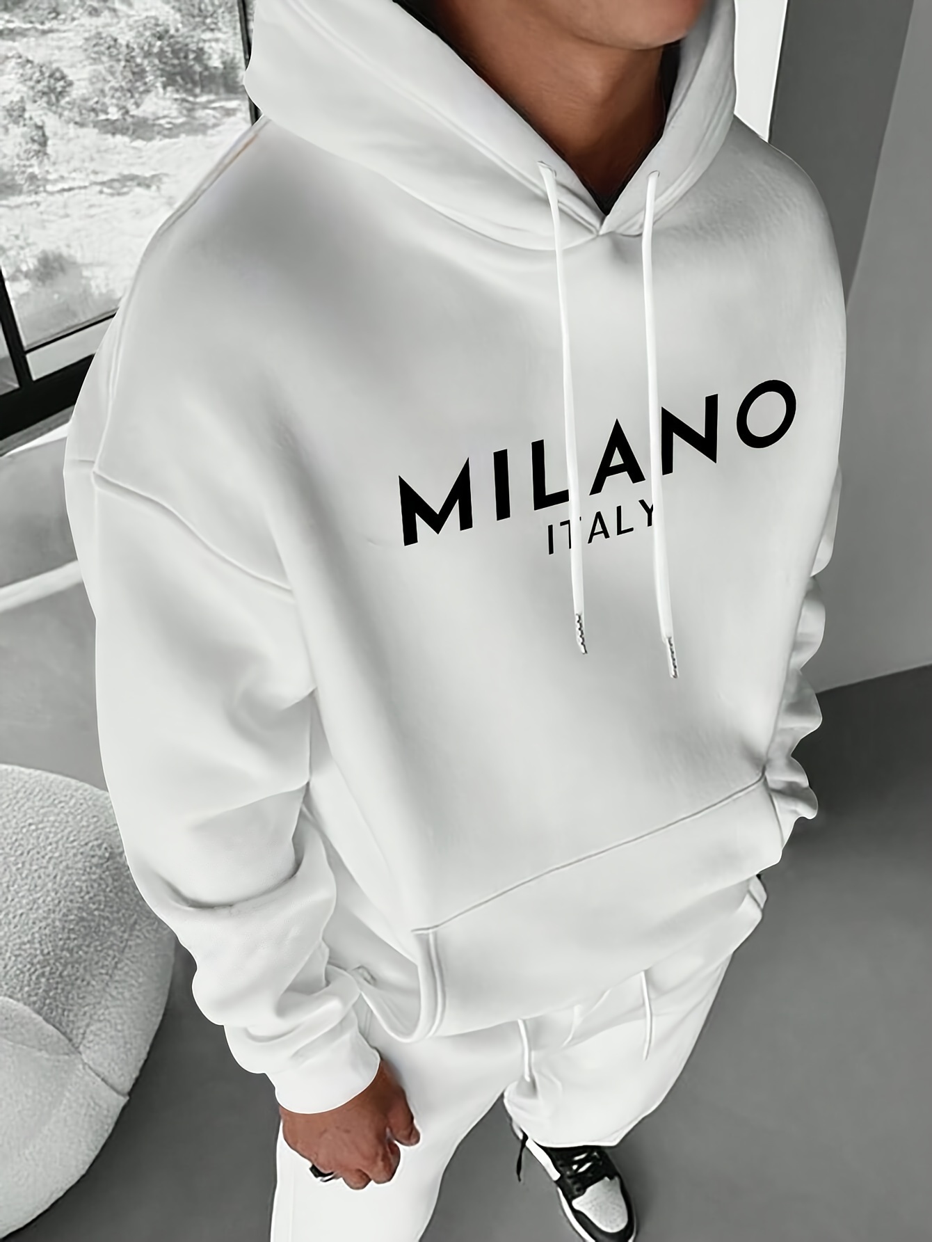 Street Fashion In Milan - Milan Letter Men Women Hoodie Pullover
