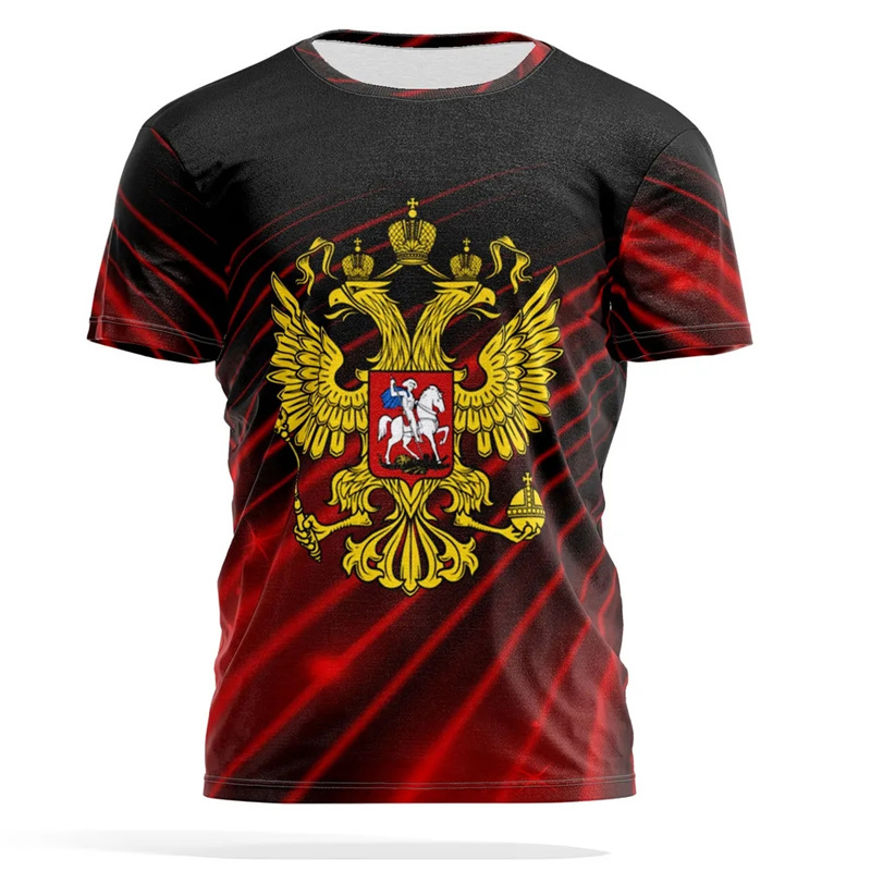 Street Fashion Russia - Russian National Emblem Print T-shirt Men