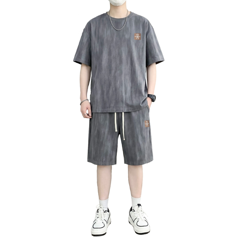 Street Fashion In China - 【T-Shirt + 5-Point Shorts】Men's T-Shirt Set