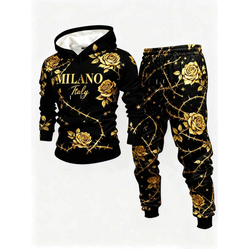 Street Fashion In Milan - Men'S Hooded Design Features Fashionable Patterns