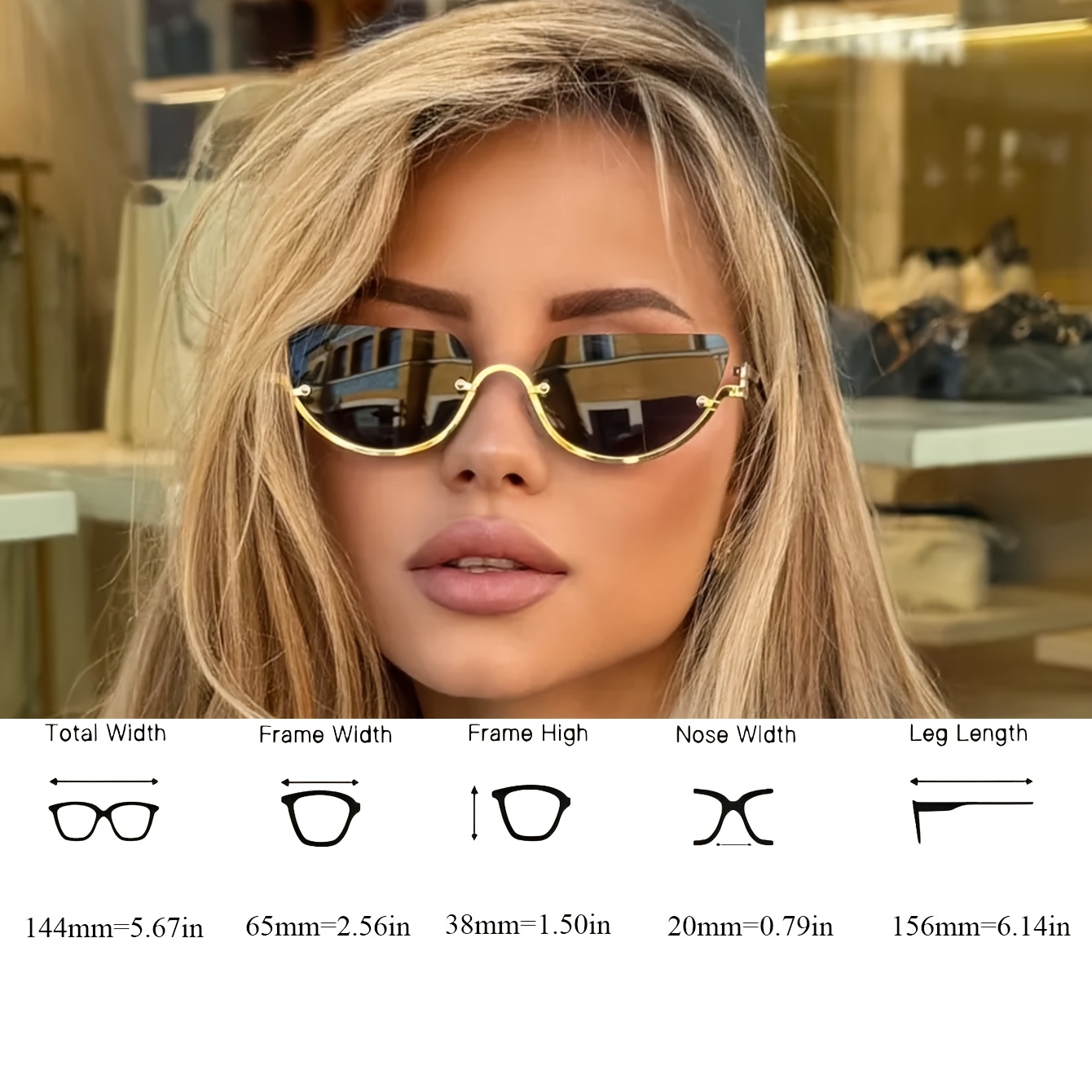 Retro Half-Rim Cat Eye Glasses - Street Fashion Week review and price
