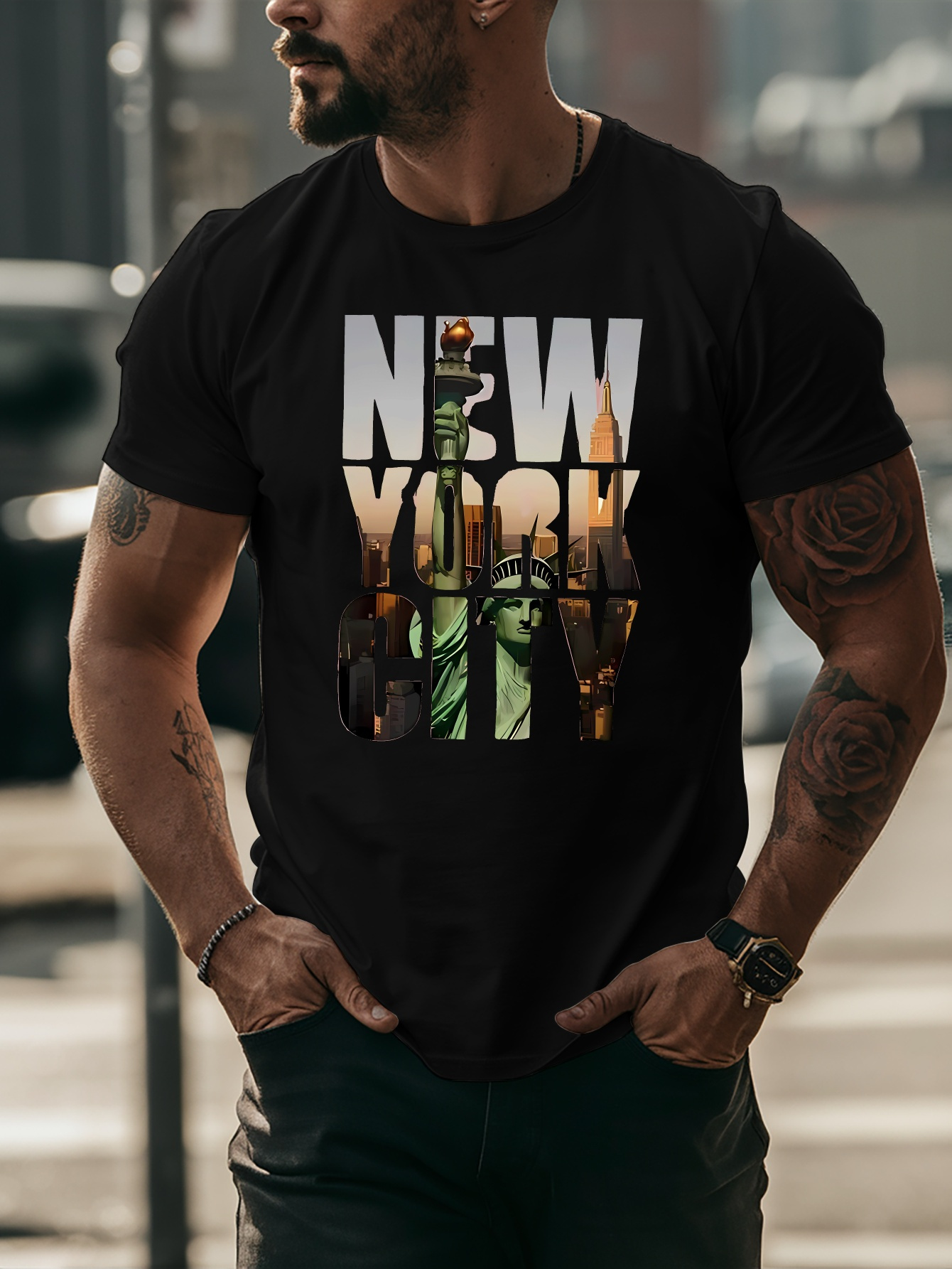 Men Yellow Tee New York City L - Street Fashion In New York review and price