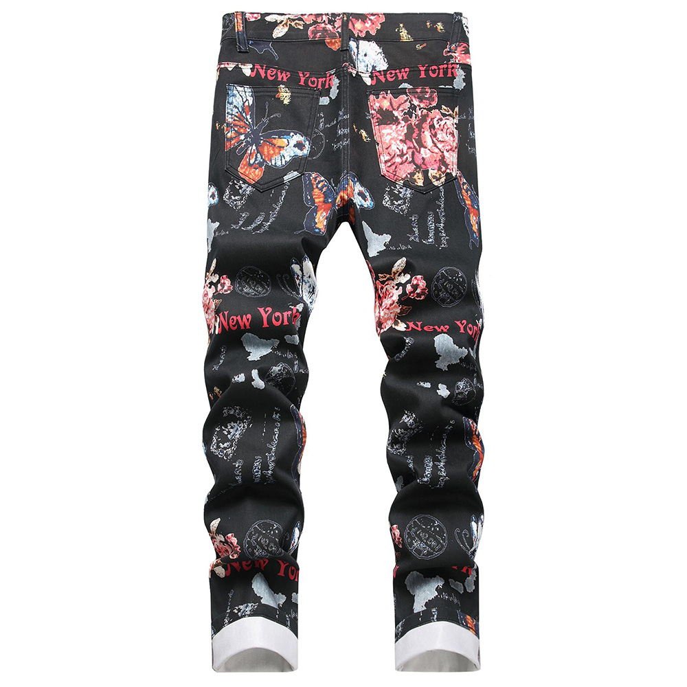 Men Digital Print Jeans Fashio - Street Fashion In New York review and price