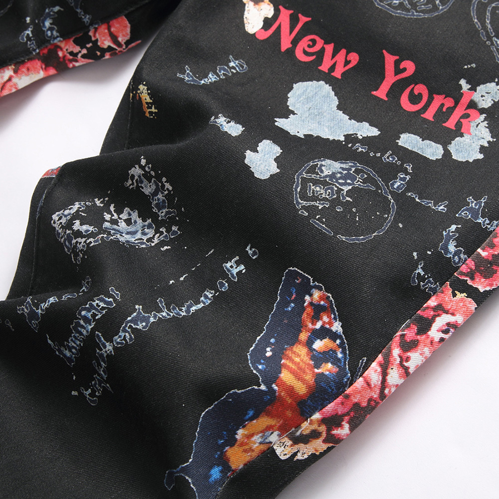 Men Digital Print Jeans Fashio - Street Fashion In New York review and price