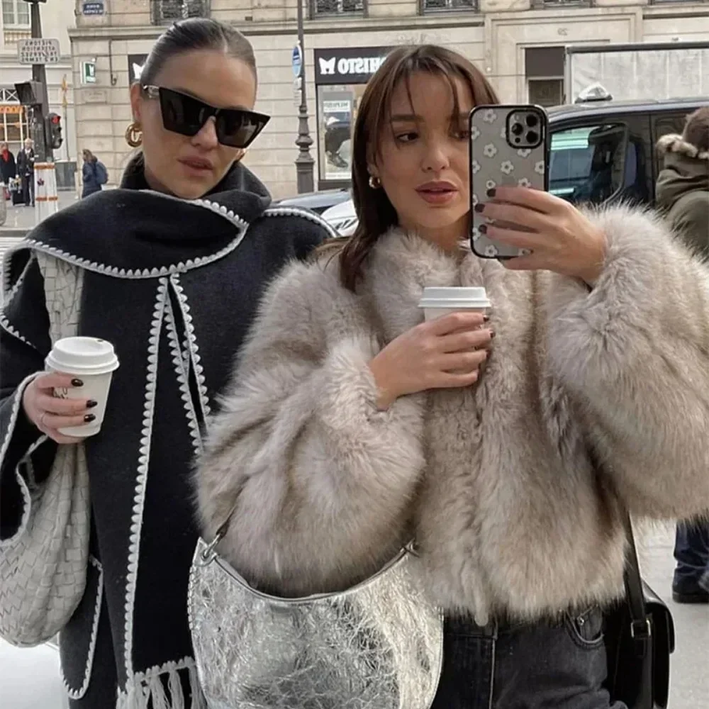 Faux Fur Jacket Women Street F - Street Fashion Week review and price