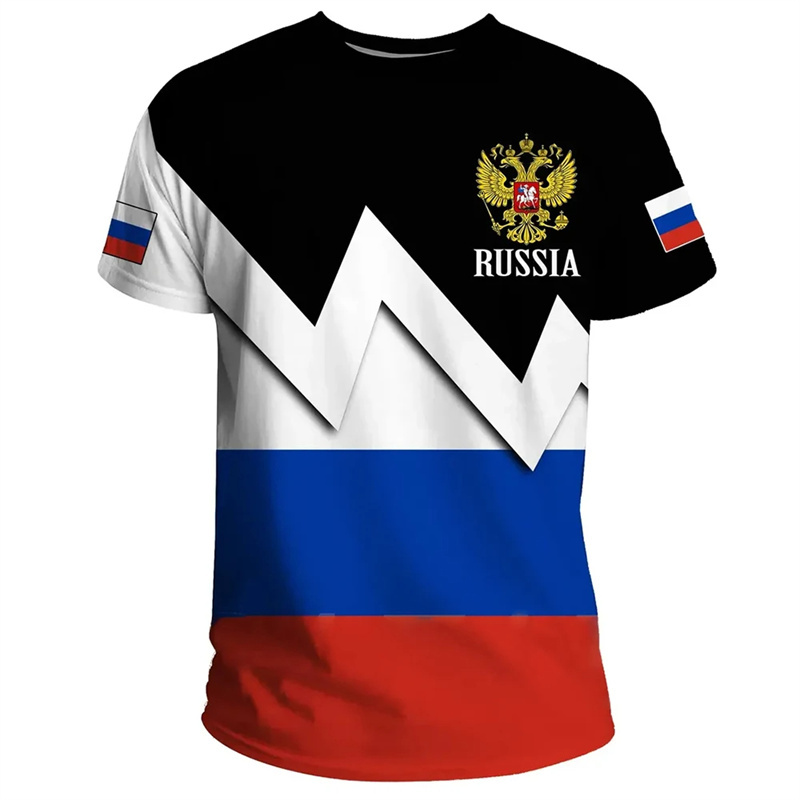 Russia Flag 3D Print T Shirt F - Street Fashion Russia review and price