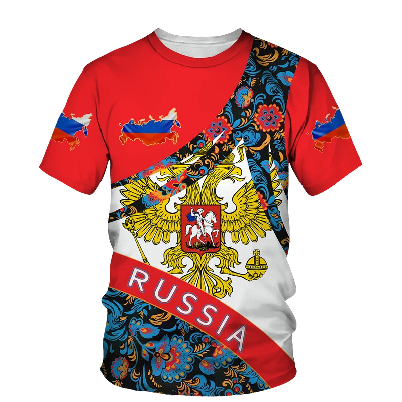 Russia Flag 3D Print T Shirt F - Street Fashion Russia review and price