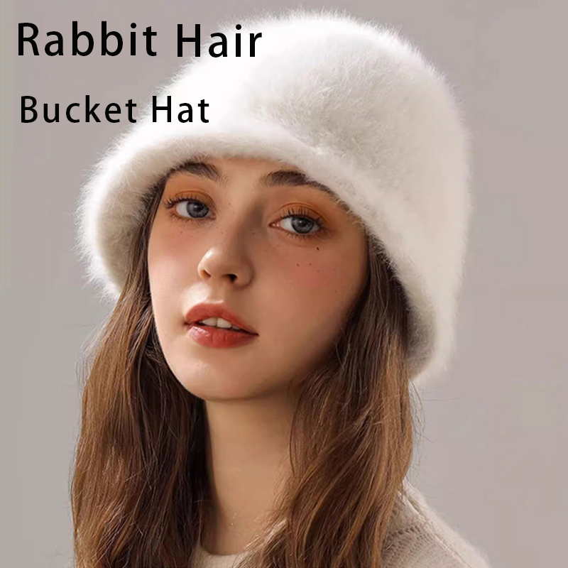 Winter Rabbit Hair Bucket Hat  - Street Fashion Russia review and price