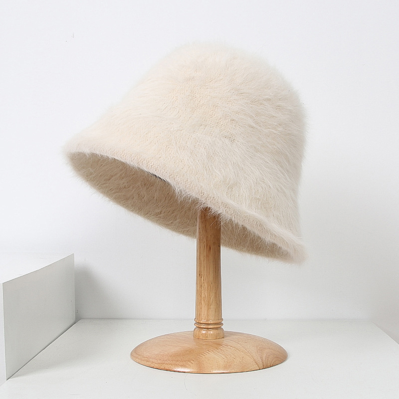 Winter Rabbit Hair Bucket Hat  - Street Fashion Russia review and price