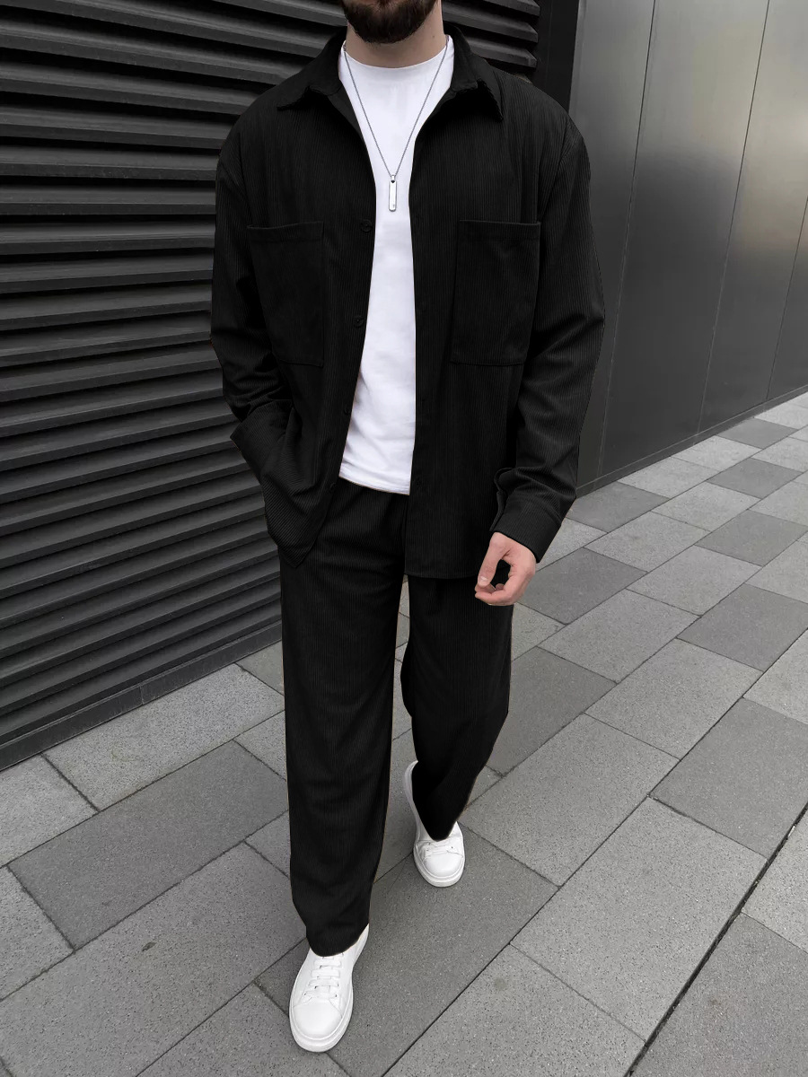 Men's corduroy two-piece outfi - Street Fashion In China review and price