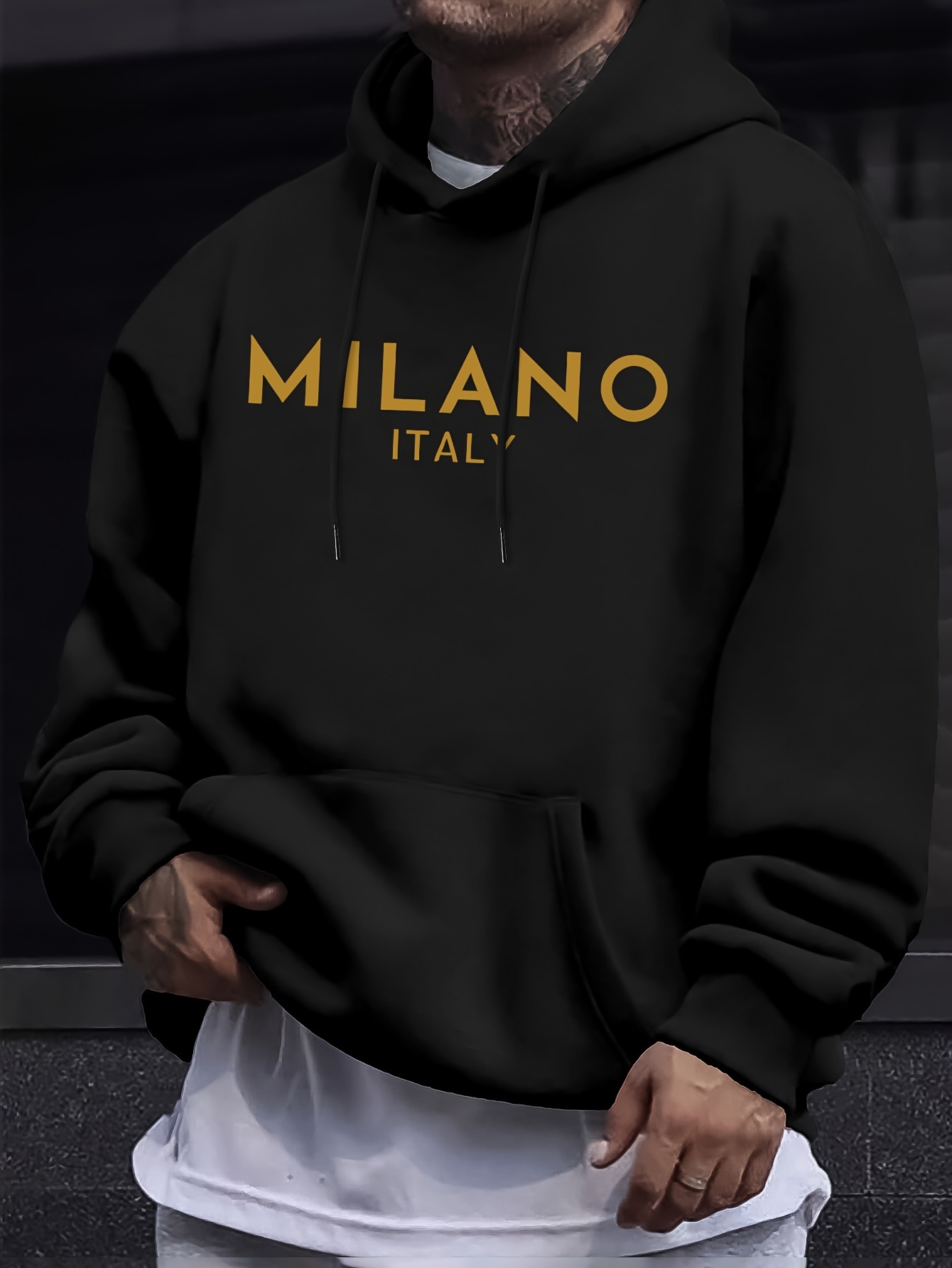 Milan Letter Men Women Hoodie  - Street Fashion In Milan review and price