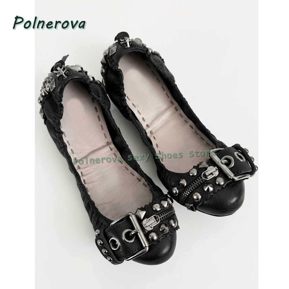 Rivet Belt Buckle Mary Jane Sh - Street Fashion Styles review and price