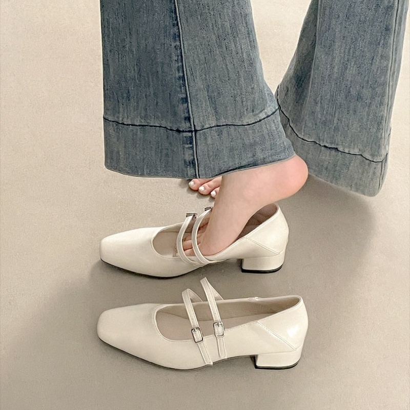 Square Toe Low Heel Women Silv - Street Fashion Styles review and price