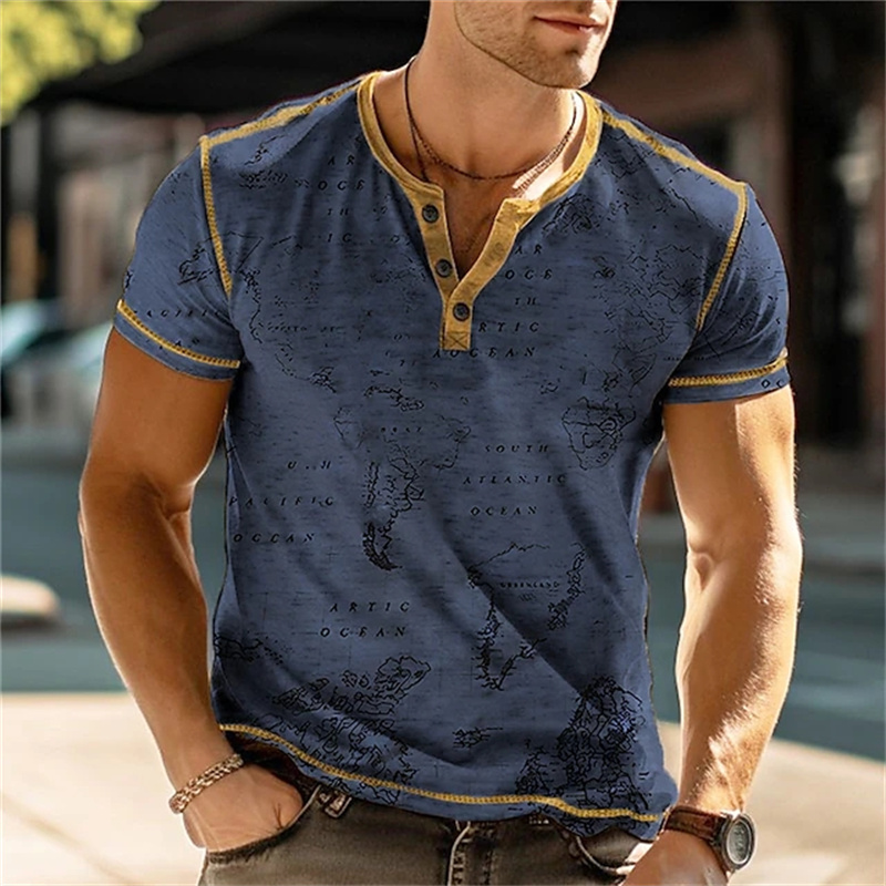 Men's Henry Shirts Funny 3D Pr - Street Fashion In China review and price