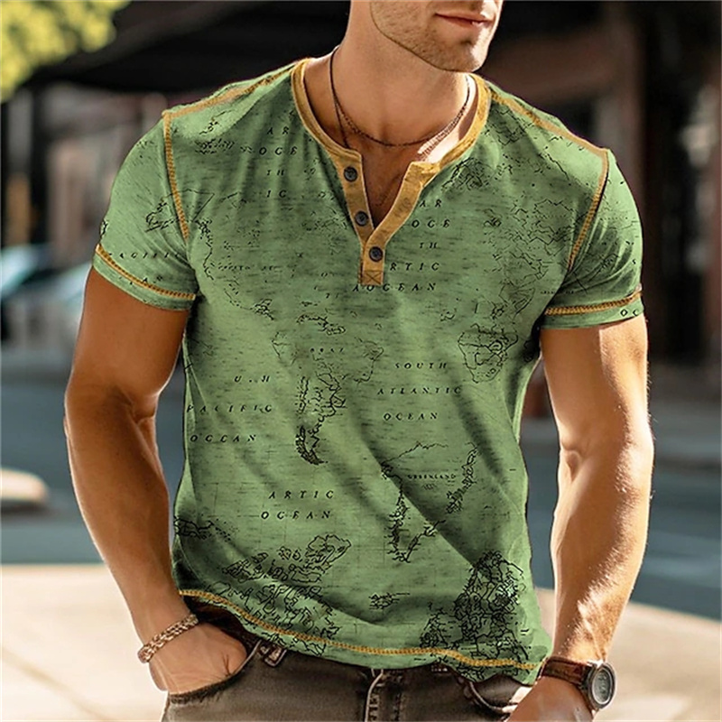 Men's Henry Shirts Funny 3D Pr - Street Fashion In China review and price